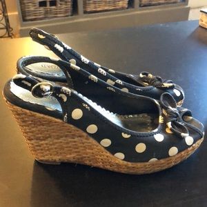 Seychelles polka dot wedges